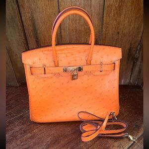 Hermes Birkin Ostrich 35 orange look alike